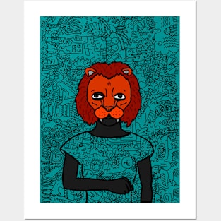 Mother - Female Character with Doodle Mask and Animal Eyes Posters and Art